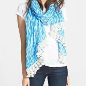 Tory Burch Ikat Diamond Scarf with Tassels